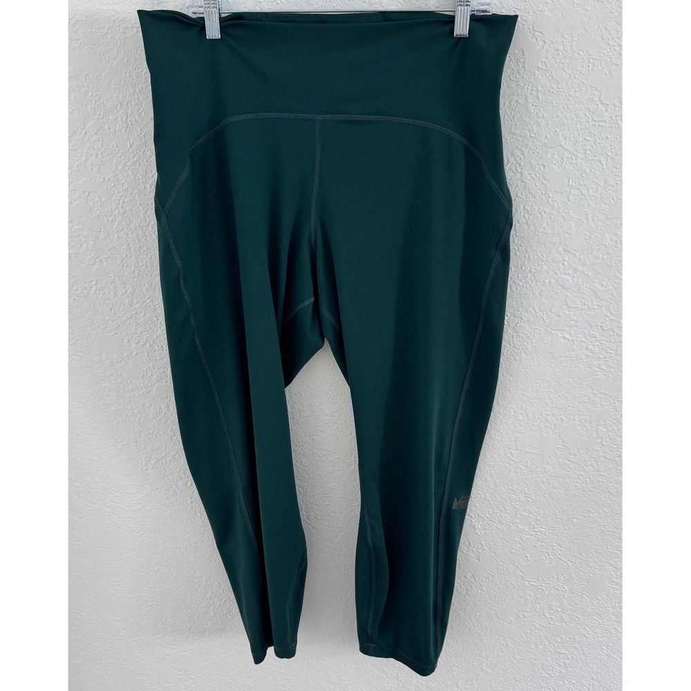 REI Co-op Active Pursuit Cropped Leggings Green Women's 2XL Hiking Gorpcore Yoga